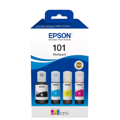 Zestaw tuszów Epson 101 EcoTank 4-colour Multipack kod: C13T03V64A + kurier GRATIS!