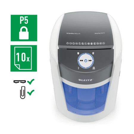 Niszczarka Leitz IQ Optimax P5, kod: 83600000 - podświetlenie