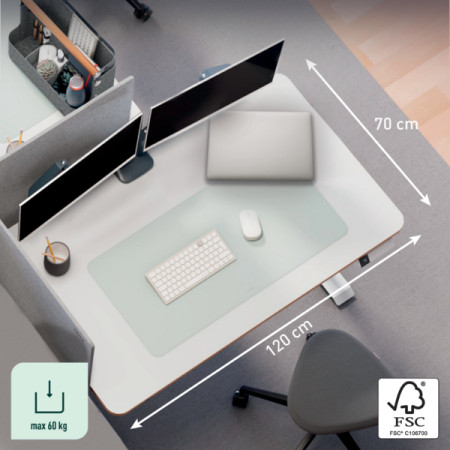 Kompaktowe biurko Leitz Ergo, 120 × 70 cm, z elektryczną regulacją wysokości, kod: 67700001