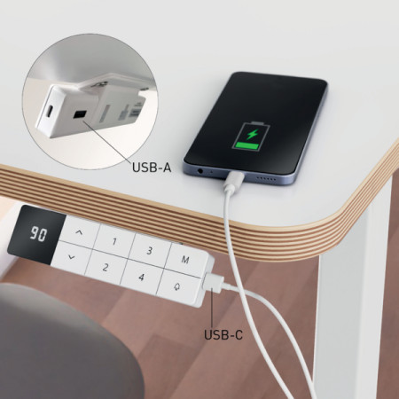 Kompaktowe biurko Leitz Ergo, 120 × 70 cm, z elektryczną regulacją wysokości, kod: 67700001